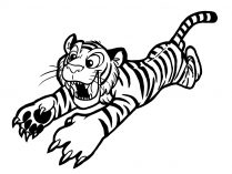 Dibujo de tigre atacando